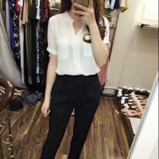 Áo somi cổ trụ ngắn tay giá rẻ