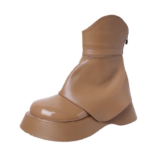 N48  Boots| Bốt thấp cổ mũi tròn độn đế 5p da bóng mẫu mới 2022 siu xinh COÁ ẢNH THẬT