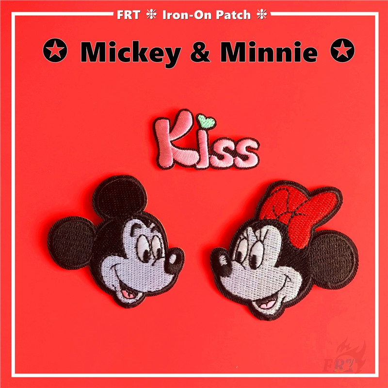Miếng dán ủi thêu họa tiết chuột mickey và minnie xinh xắn