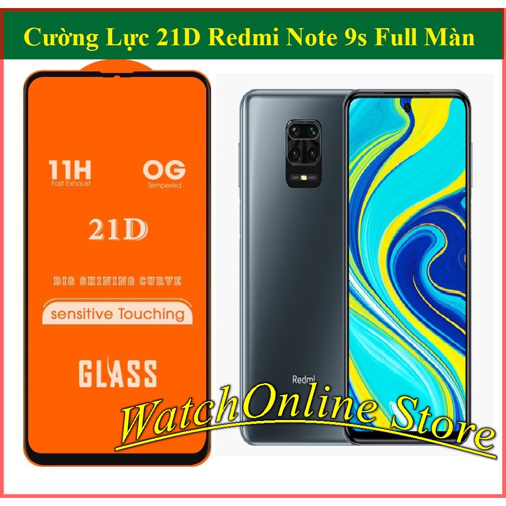 Cường Lực 21D Redmi Note 9s Full Màn Full Keo Không Chấm Liti