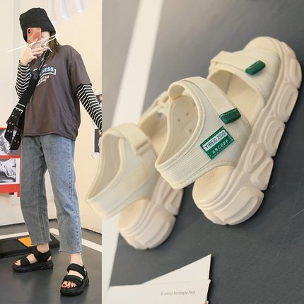 Sandal Quai Dán 2 Màu Viền Xanh