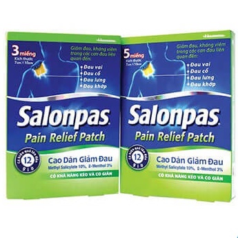 ￼Cao dán Salonpas màu da - Salonpas Pain Relief Patch (Hộp 3 - 5 miếng)