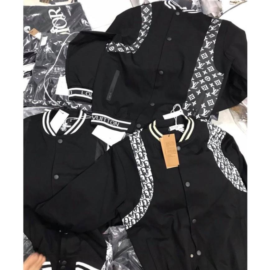 Áo Bomber , Áo Khoác LV Phối Nỉ Tay Da Phong Cách Hàn Quốc Hot 2021