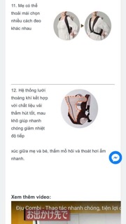 Địu combi nhật 4 tư thế