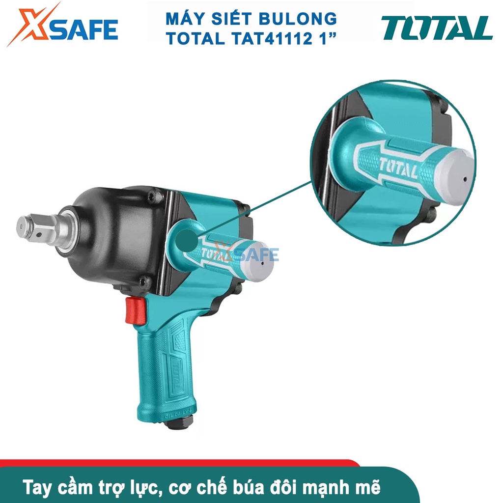 Máy siết bulong khí nén TOTAL TAT41112 1inch cơ chế búa đôi momen xoắn 1800Nm - chính hãng