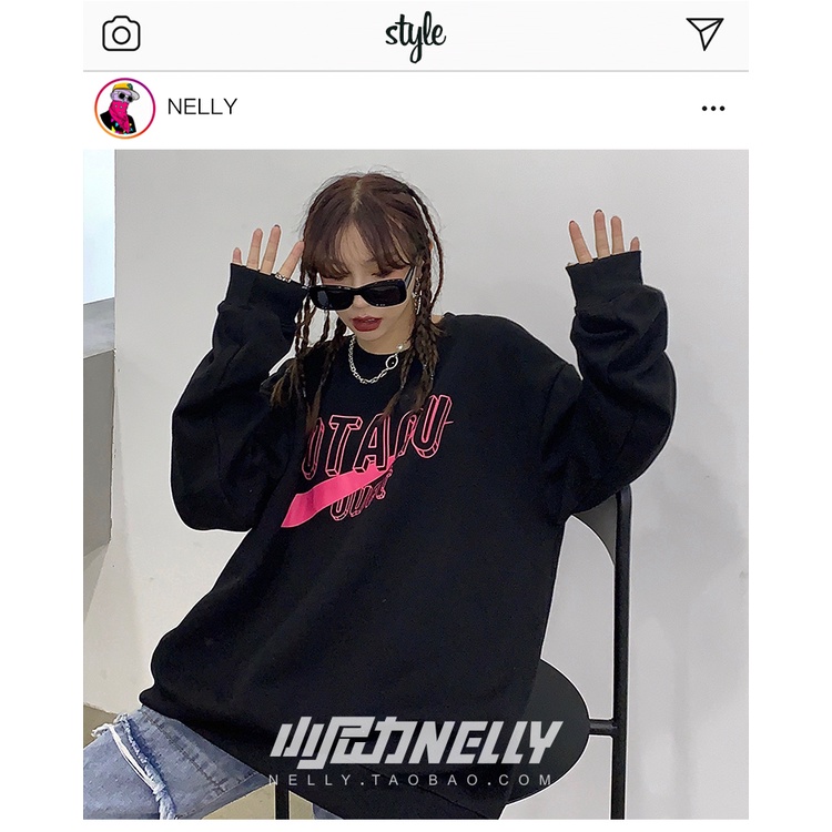 Áo sweater nỉ lót lông Nelly unisex mẫu mới 2022 mã 057