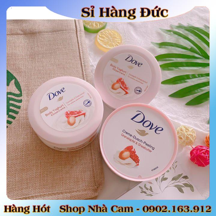 Tẩy tế bào chết, tẩy da chết body DOVE và dưỡng thể body nội địa Đức, Đủ Bill và Review