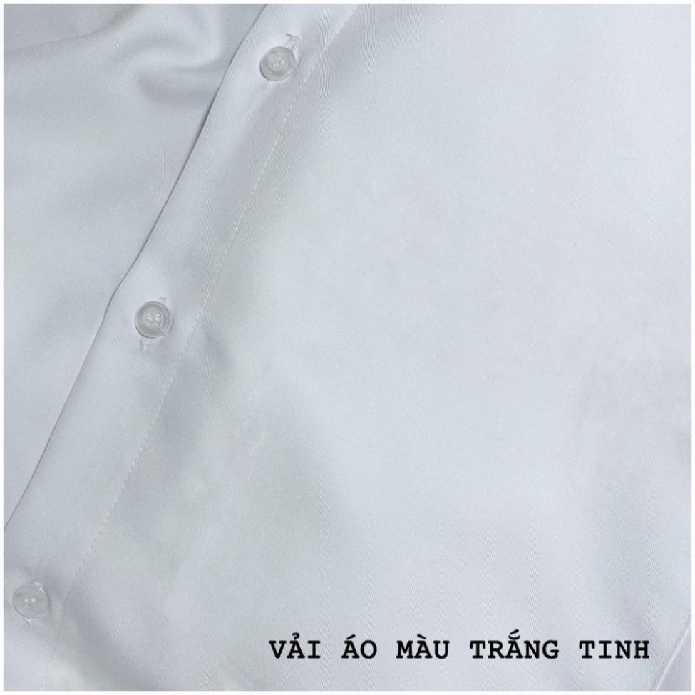 Áo sơ mi nam nữ dài tay Unisex Basic TRƠN Form rộng màu trắng và đen Chất cotton lụa mịn mát Bigsize,Áo sơ mi unisex SM1