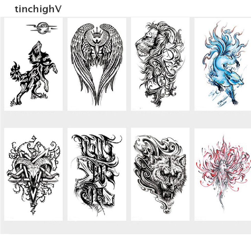 Hình Xăm Dán Tạm Thời Hình Đầu Lâu Màu Đen Quyến Rũ Chống Nước