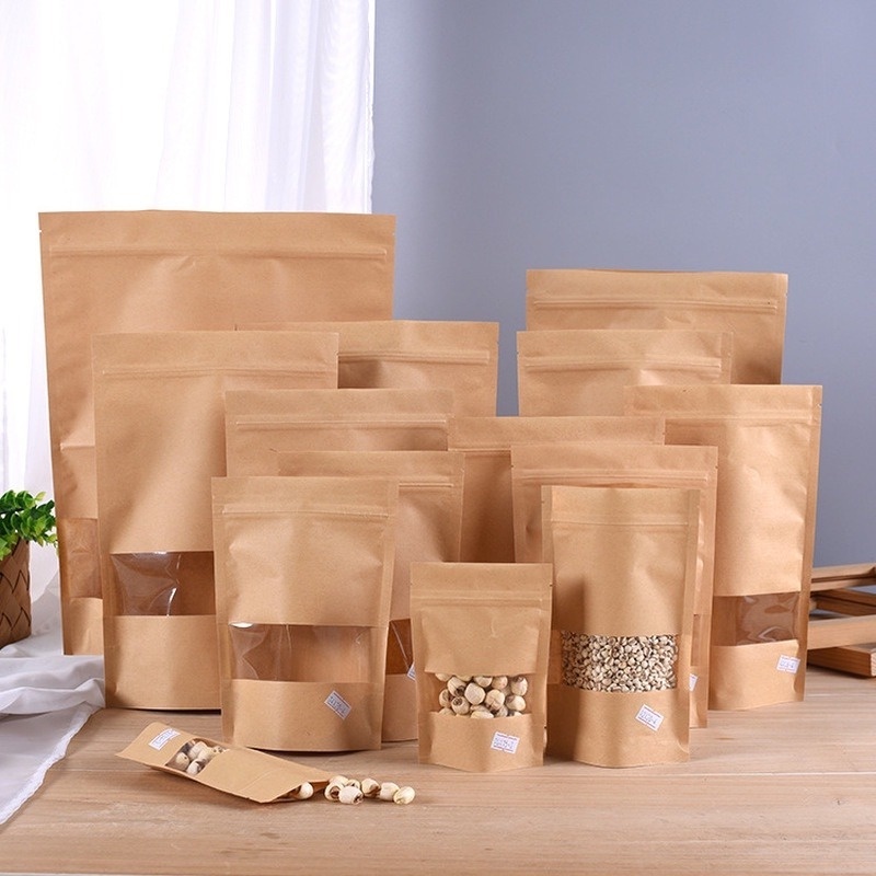 Set 10 Túi Giấy Kraft Đựng Bánh Kẹo Có Quai Cầm Có Thể Tái Sử Dụng