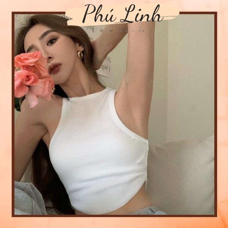MS624 Áo kiểu nữ sát nách cổ yếm vạt bầu