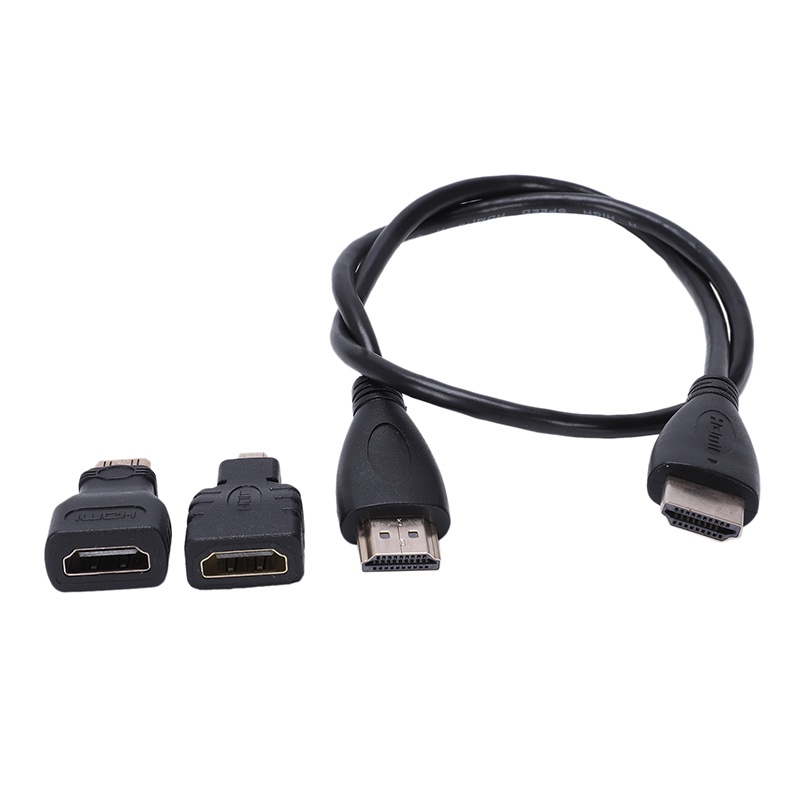 Cáp Chuyển Đổi 3 Trong 1 Hdmi Sang Mini & Micro Hdmi V1.4 0.5m Màu Đen | BigBuy360 - bigbuy360.vn