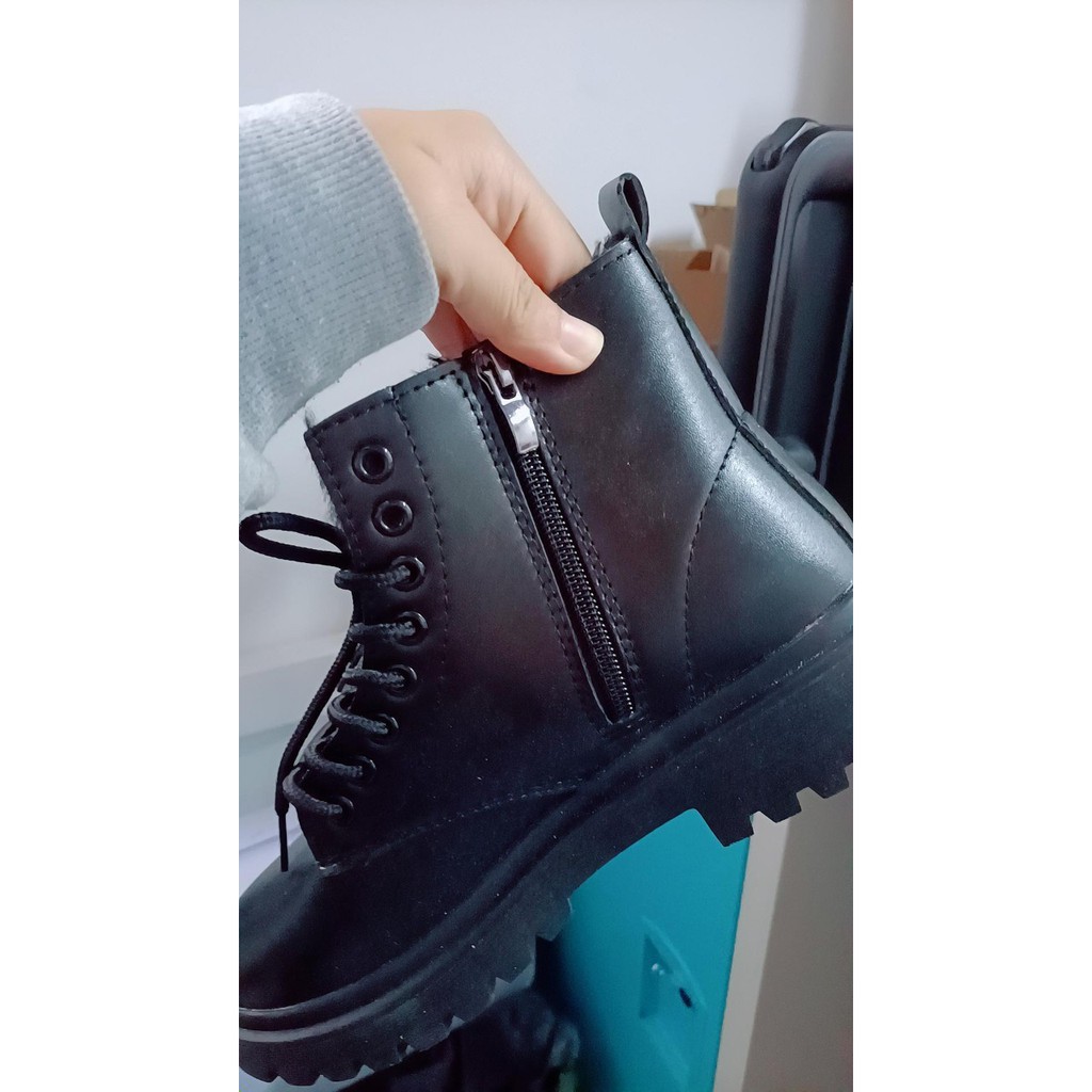 [Mã FASHIONGREEN15 giảm 10% tối đa 30k đơn từ 99k] (Hàng sẵn) Giày bôt nữ lửng buộc dây khóa bên | BigBuy360 - bigbuy360.vn