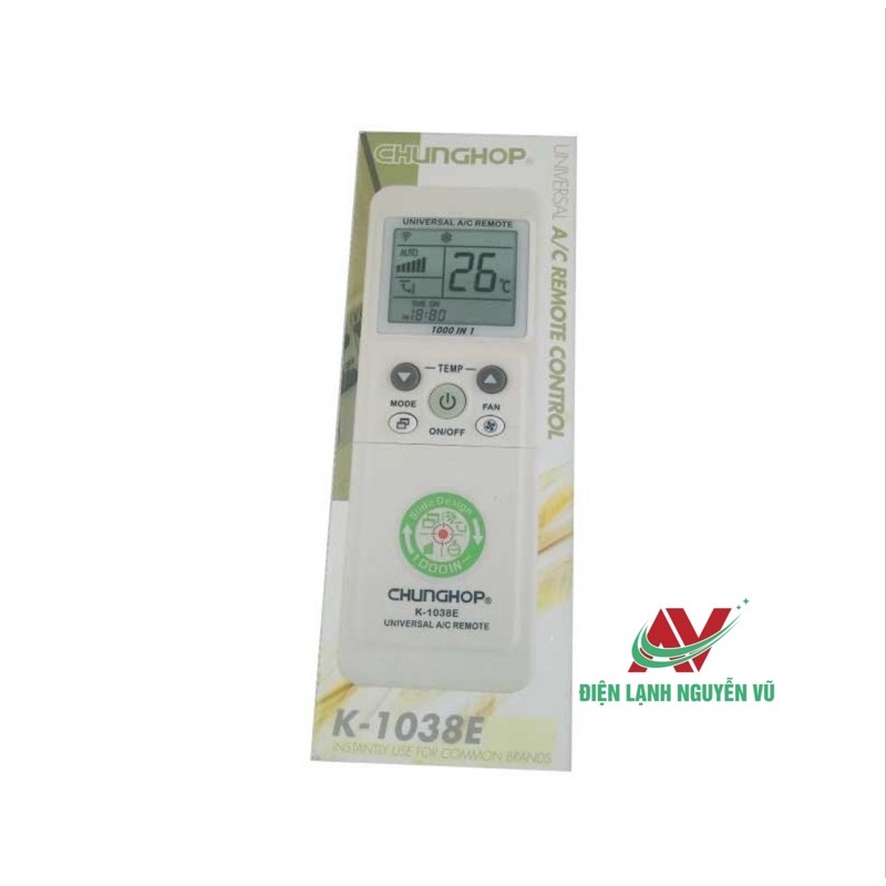 Điều khiển  máy lạnh đa năng Chunghop K - 1038E
