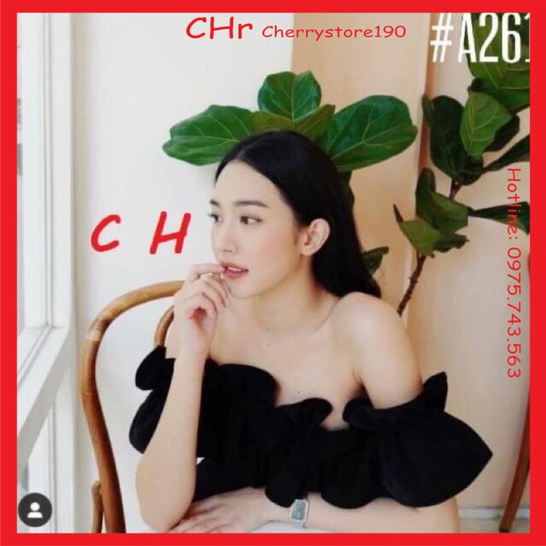 Áo bèo trệt vai chất voan lụa mềm đẹp - lưng chun - CHR90