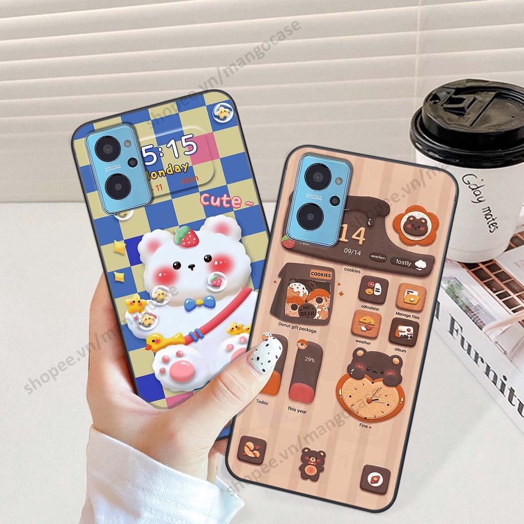 Ốp lưng Realme 9i hình gấu, thỏ, đồng hồ cute dễ thương