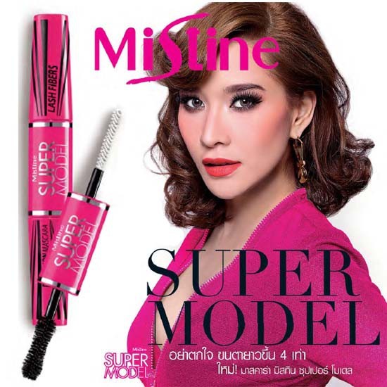 Cây Mascara 4D 2 in 1 Mistine Super model Miracle Lash Thái Lan