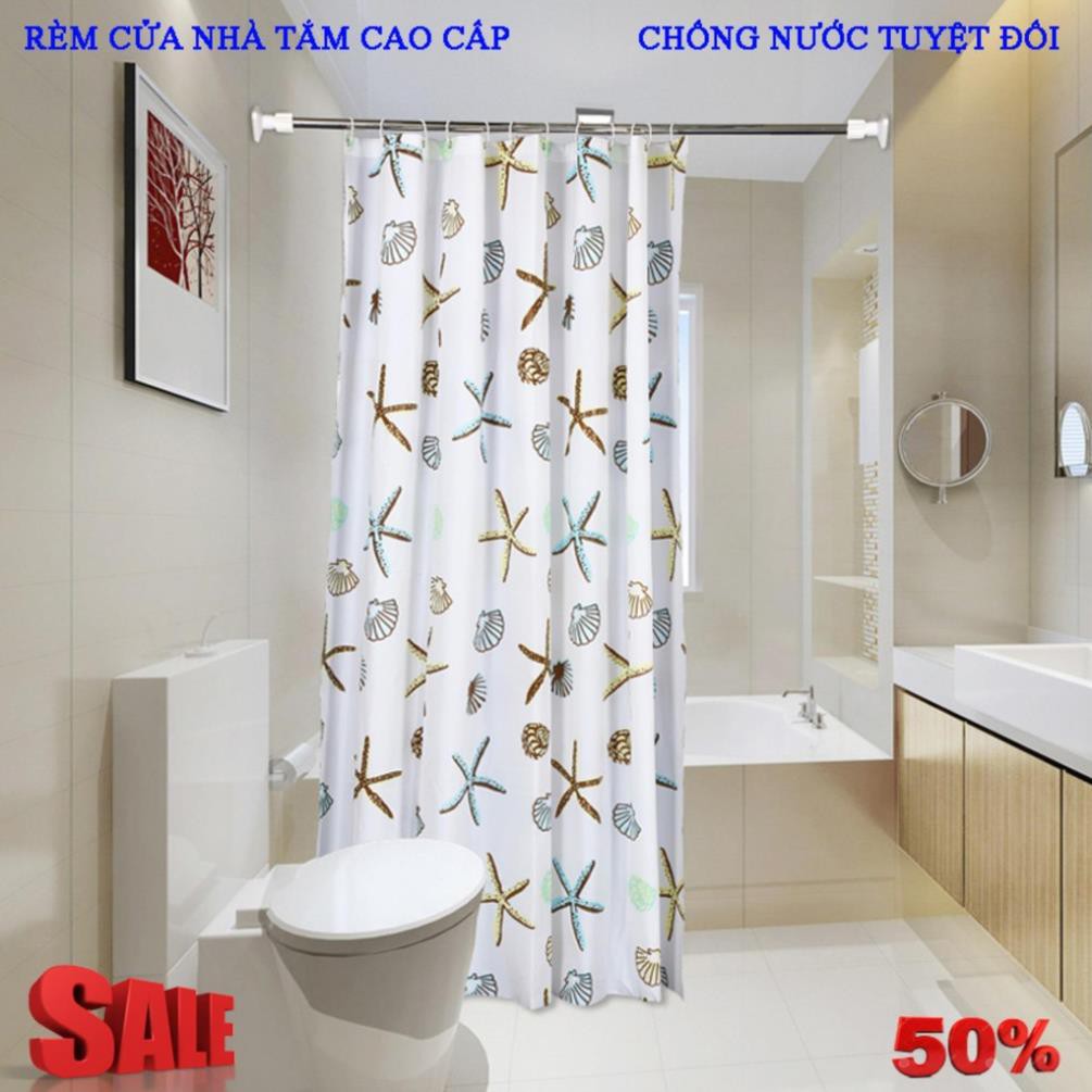 Siêu Sale - Rèm nhà tắm,Rèm cửa nhà tắm chống nước ( hình sao biển) -  Bảo hành 1 đổi 1