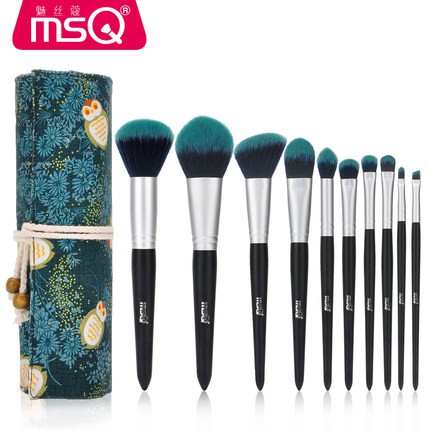 Bộ cọ cá nhân cực xinh MSQ 10 pcs makeup brushes private label makeup brush with wood handle
