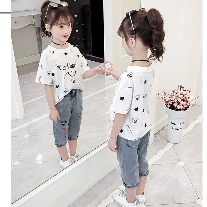 Áo phông in hình ngộ nghĩnh siêu cute dành cho bé gái lớn