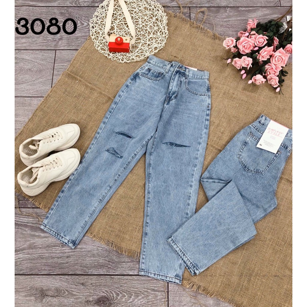 Quần baggy jean nữ rách cá tính | BigBuy360 - bigbuy360.vn