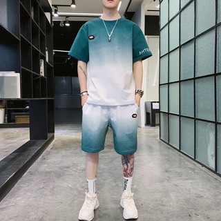 Bộ quần áo cộc tay nam màu loang [FREESHIP ĐƠN TỪ 50K] Chất cotton thoáng mát