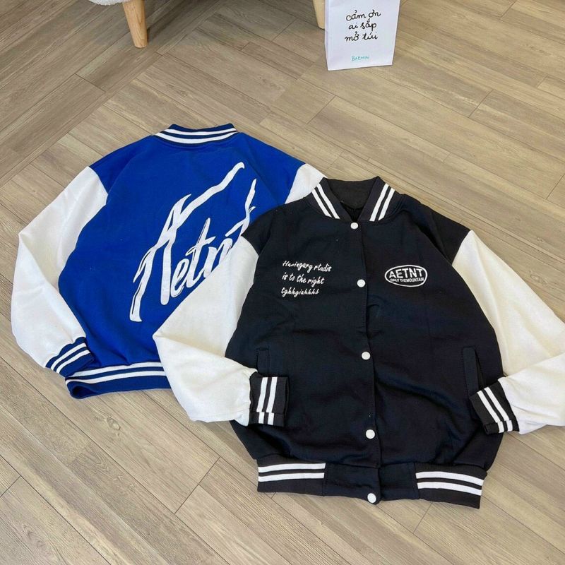 Áo Khoác Bomber Bóng Chày Thun Nỉ
