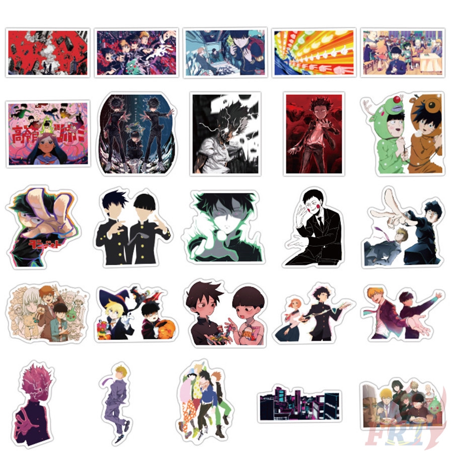 ❉ Mob Psycho 100 Series 03 Stickers ❉ 50Pcs/Set Anime Mobu Saiko Hyaku Mixed Doodle Stickers