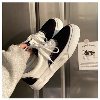 Giày thể thao đen trắng basic đế bánh mì ullzang sneaker đen trắng basic