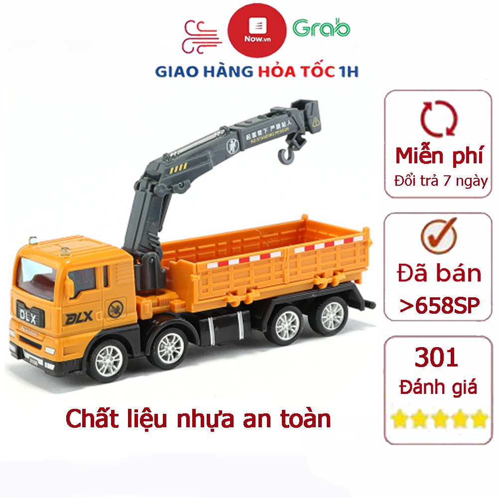 Xe đồ chơi mô hình, xe tải nâng hàng cho bé chất liệu nhựa an toàn, kích thước lơn