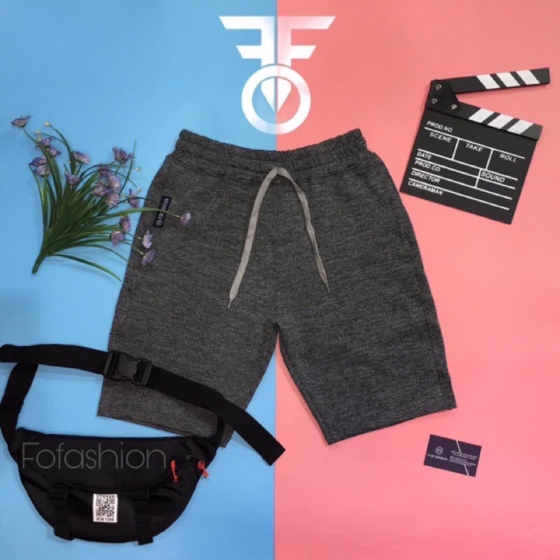 Quần Short Xám Sọc , Xám Họa Tiết , MADE BY F.O.F