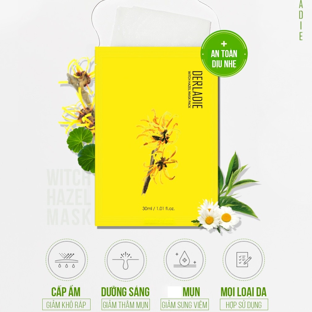 [3-5 Miếng] Mặt Nạ Derladie Witch Hazel Mask Pack 30ml