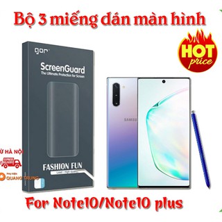 Bộ 3 miếng dán dẻo Gor dành cho galaxy Note10/ Note10 Plus Full màn hình ( 2 mặt trước+ 1 mặt sau)