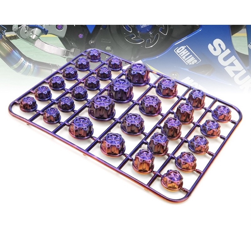 Chụp Ốc TiTan 7 Màu 1 Vỉ 33 Chi Tiết (Giá 1vỉ )