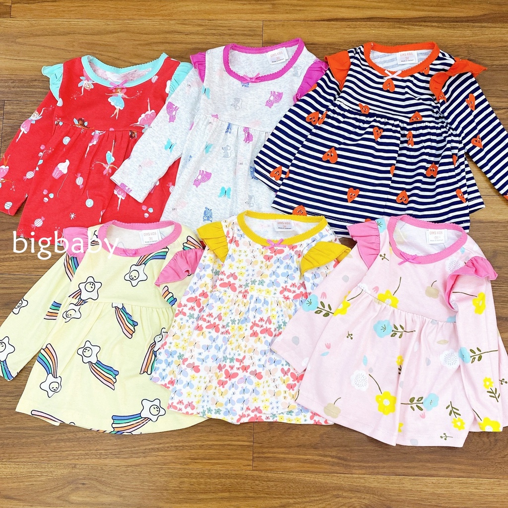 Bộ dài thun cánh tiên nhiều mẫu họa tiết đáng yêu cho bé gái 9-22kg - Bigbabyshop