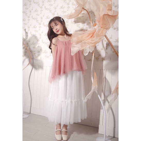 Chân Váy Eda Skirt Có Bigsize Thiết Kế Tulle Nhún Bèo 2 Tầng Có Khóa Caocaobycaochen - CV0024