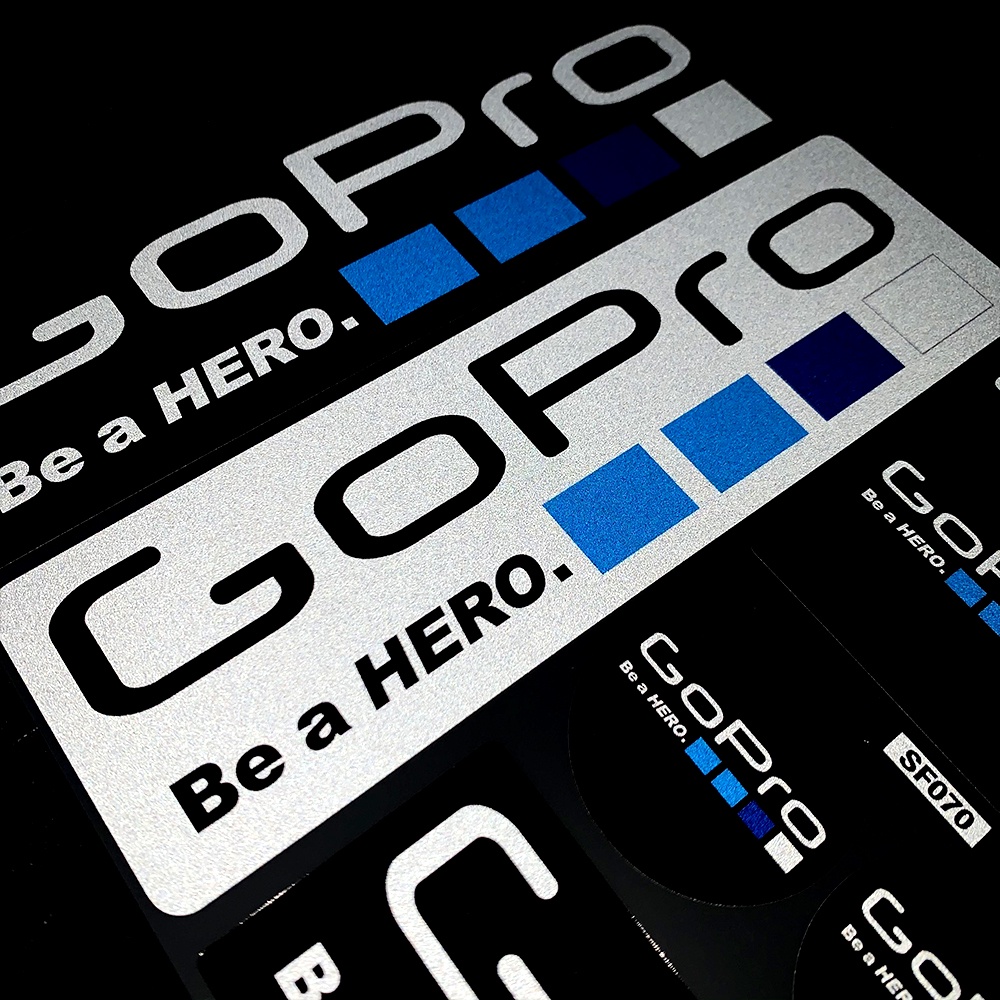 Miếng Dán Phản Quang Hình Logo Gopro Trang Trí Thân Xe Mô Tô Mũ Bảo Hiểm