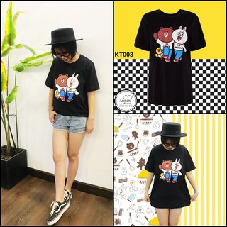 Áo thun hình Katun gấu và thỏ màu đen KT003,Unisex Nam nữ | Shopee Việt Nam
