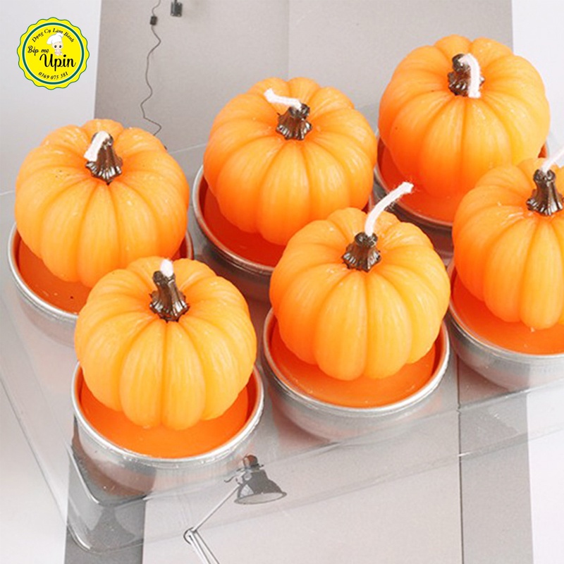 Khuôn silicon hình quả bí ngô làm bánh khuôn nến trang trí Halloween