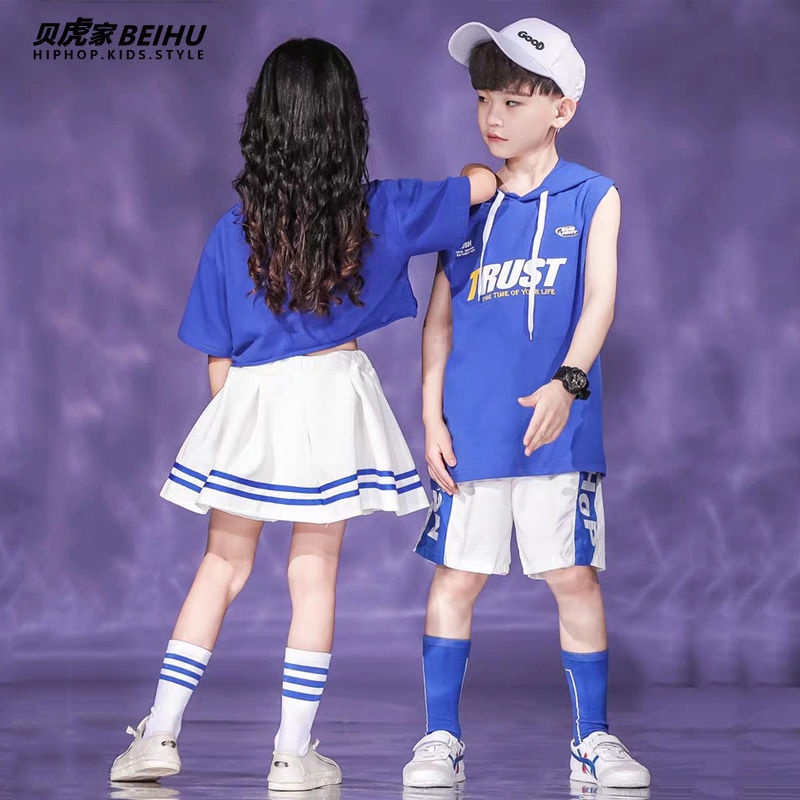 Set Đồ Bộ Ngắn Tay Phong Cách Hip Hop Thời Trang Mùa Hè Mới Cho Bé Trai Và Gái