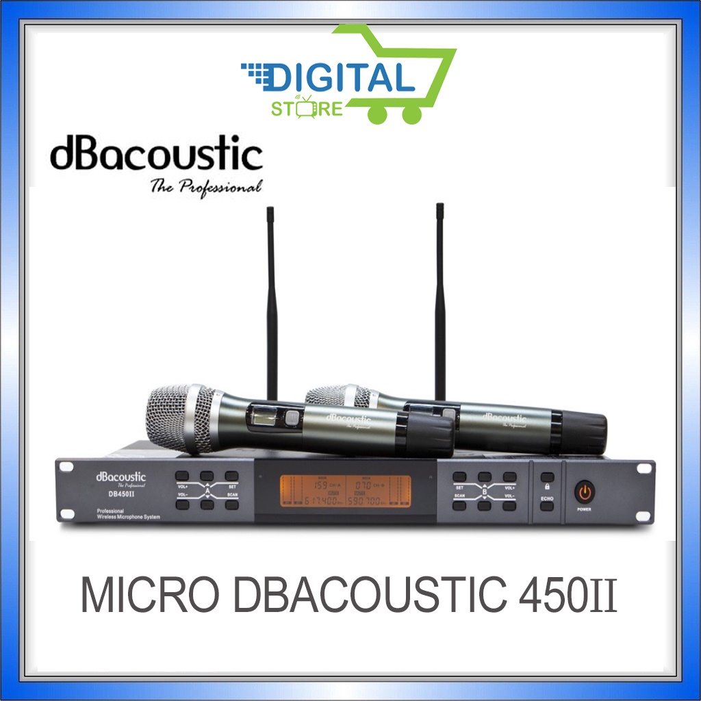Micro dBacoustic 450ii new 2021 Hàng Chính Hãng, mic không dây karaoke chất lượng cao, tích hợp ECHO độc đáo