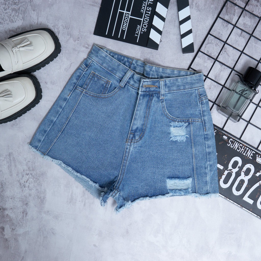 Quần Sọt Jeans Cạp Cao Chip Thân Form chữ A Siêu HOT