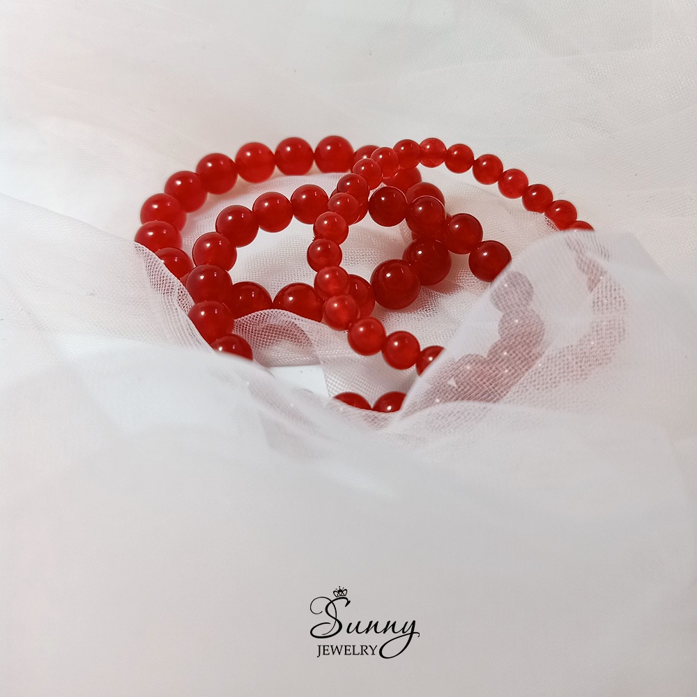 Vòng tay phong thủy may mắn màu đỏ A011, vòng tay hợp mệnh HỎA, THỔ dành cho nữ - Sunny Jewelry