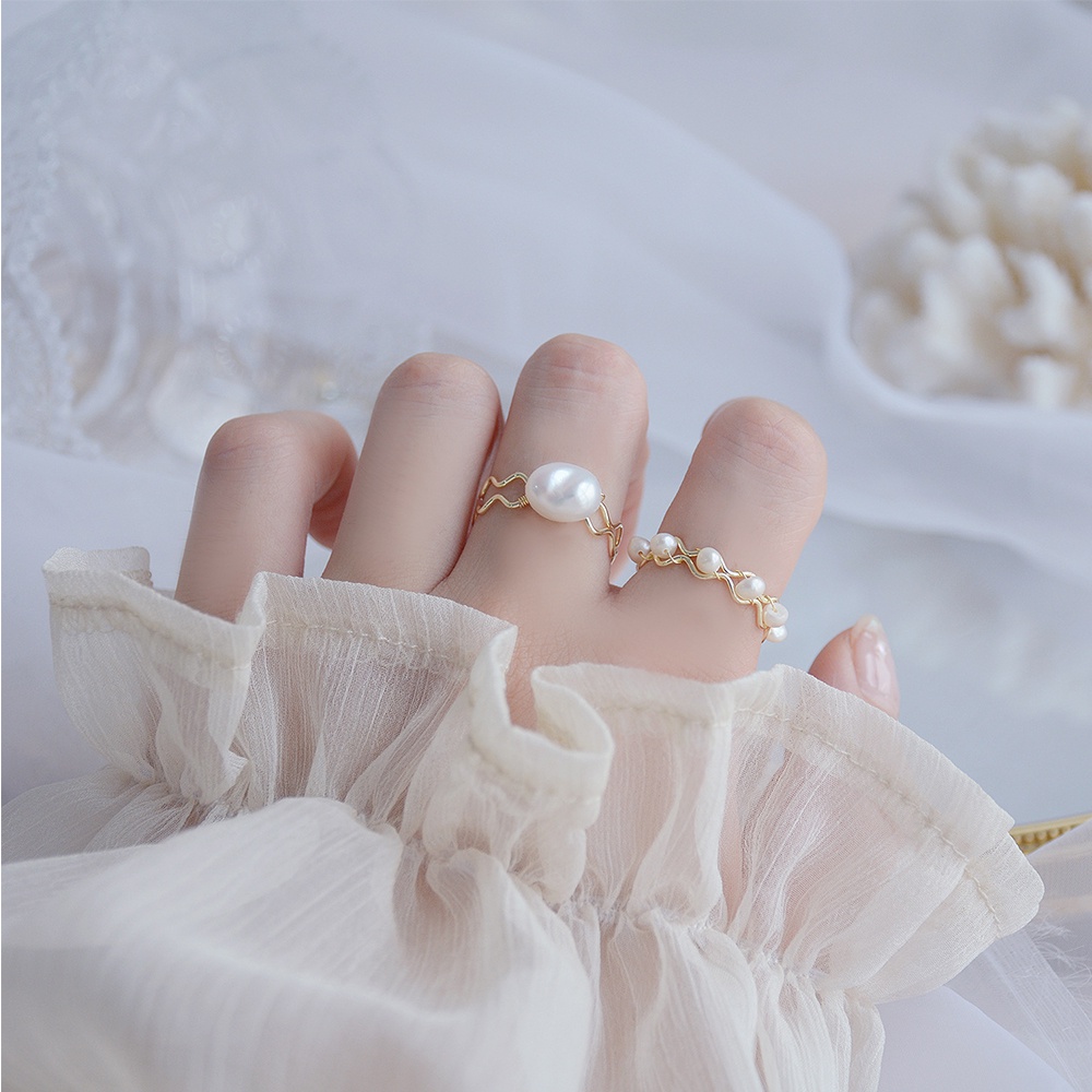 Nhẫn Hở 14k Đính Ngọc Trai Thời Trang Thanh Lịch Cho Nữ