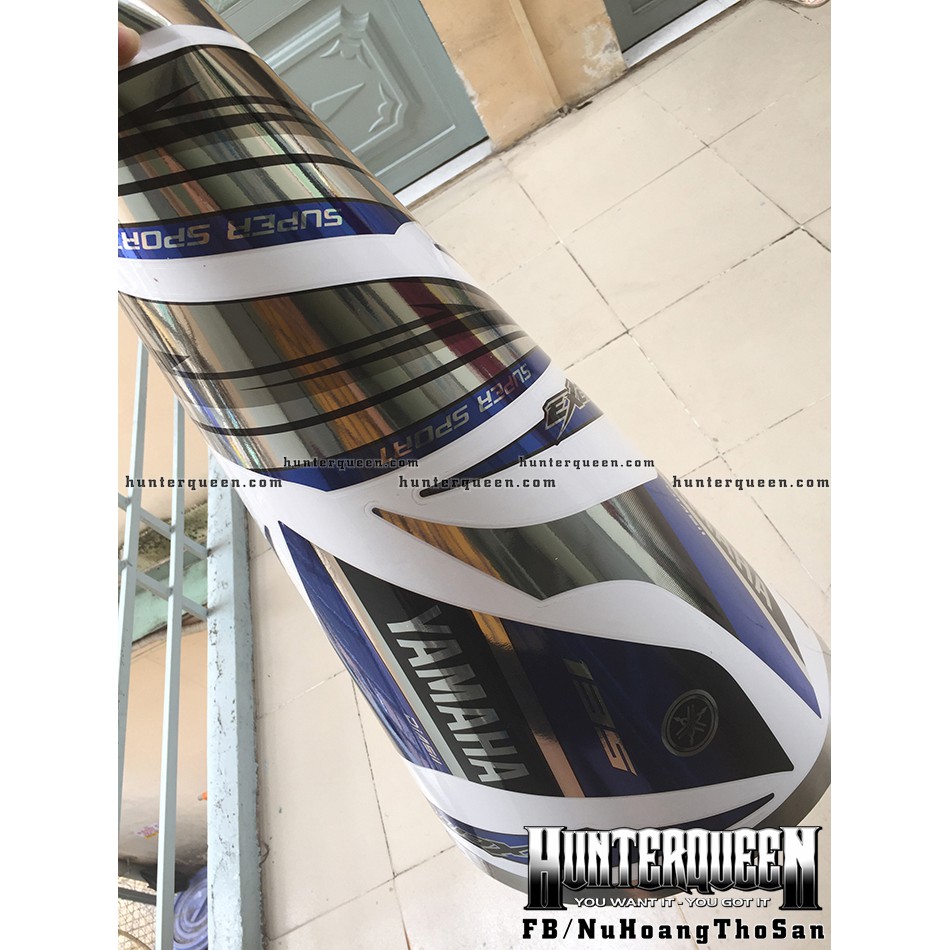 Tem rời chất liệu CROM, LC YAMAHA đen xanh. Exciter 135 đời 2011-2014