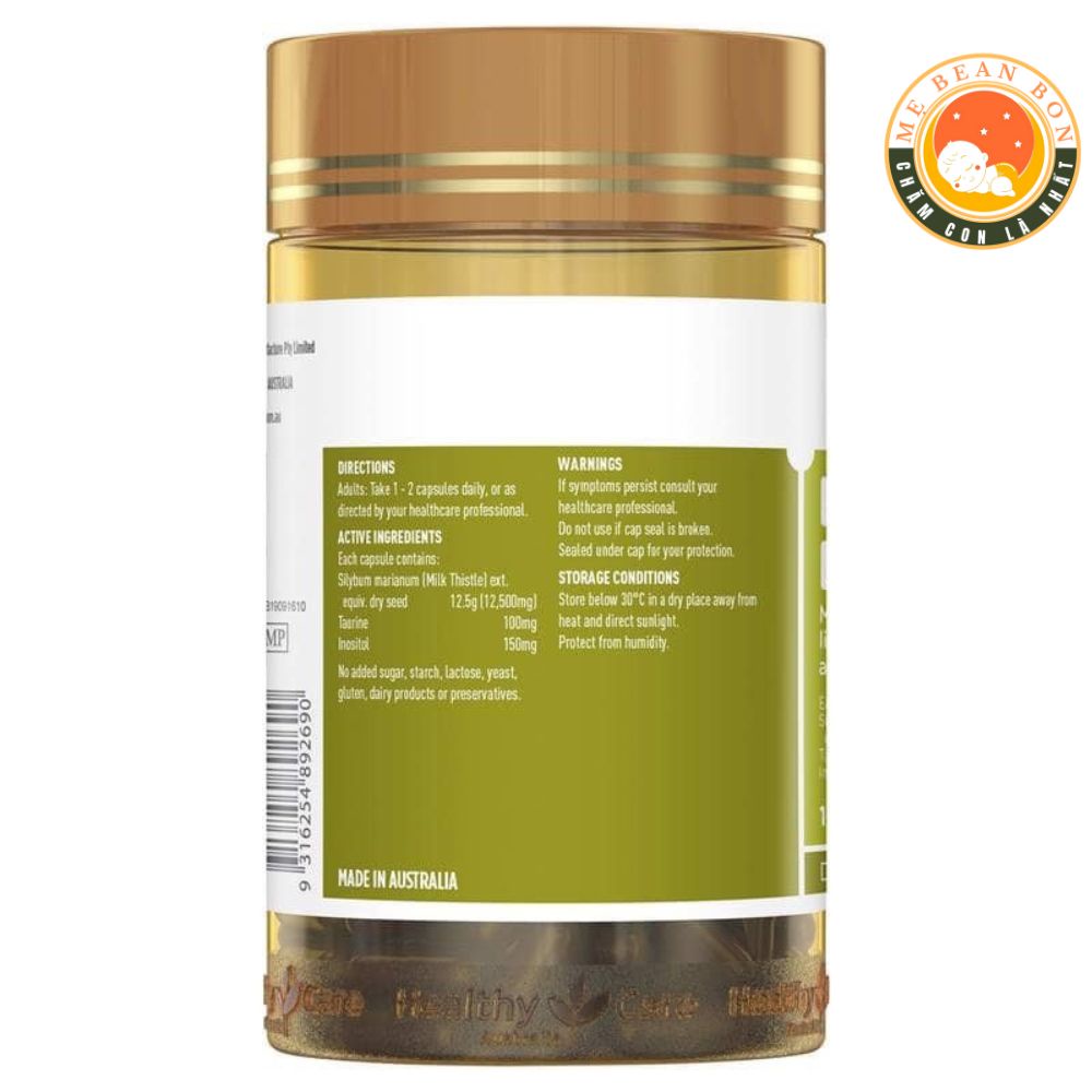Giải độc gan hiệu quả - Viên uống thải độc gan Healthy Care Liver Detox hộp 100 viên của Úc