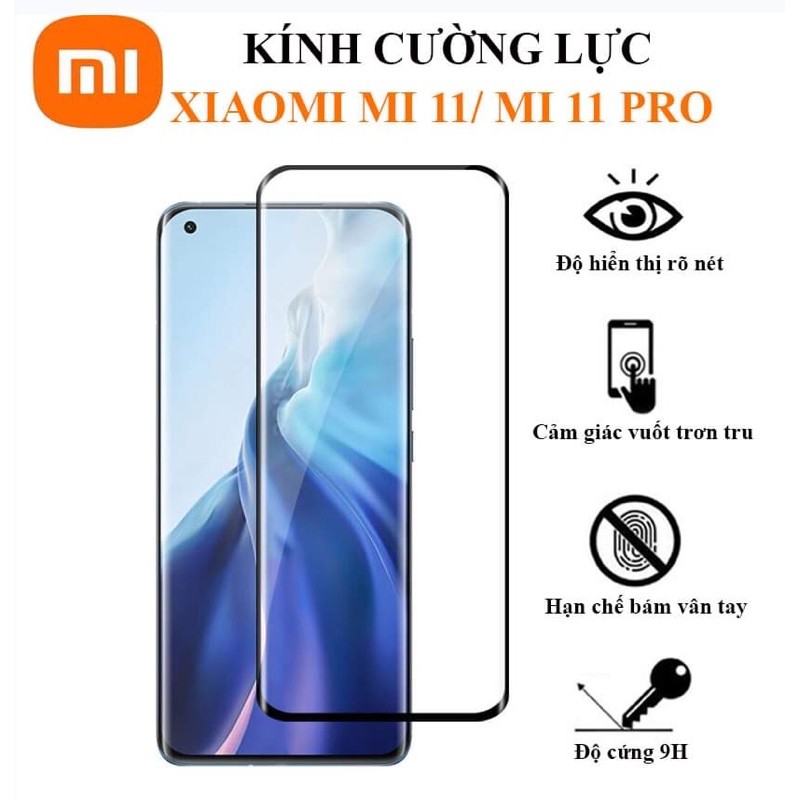 Kính cường lực Mi 11 / MI 11 Pro nhận vân tay màn hình chống va đập bảo vệ màn hình điện thoại