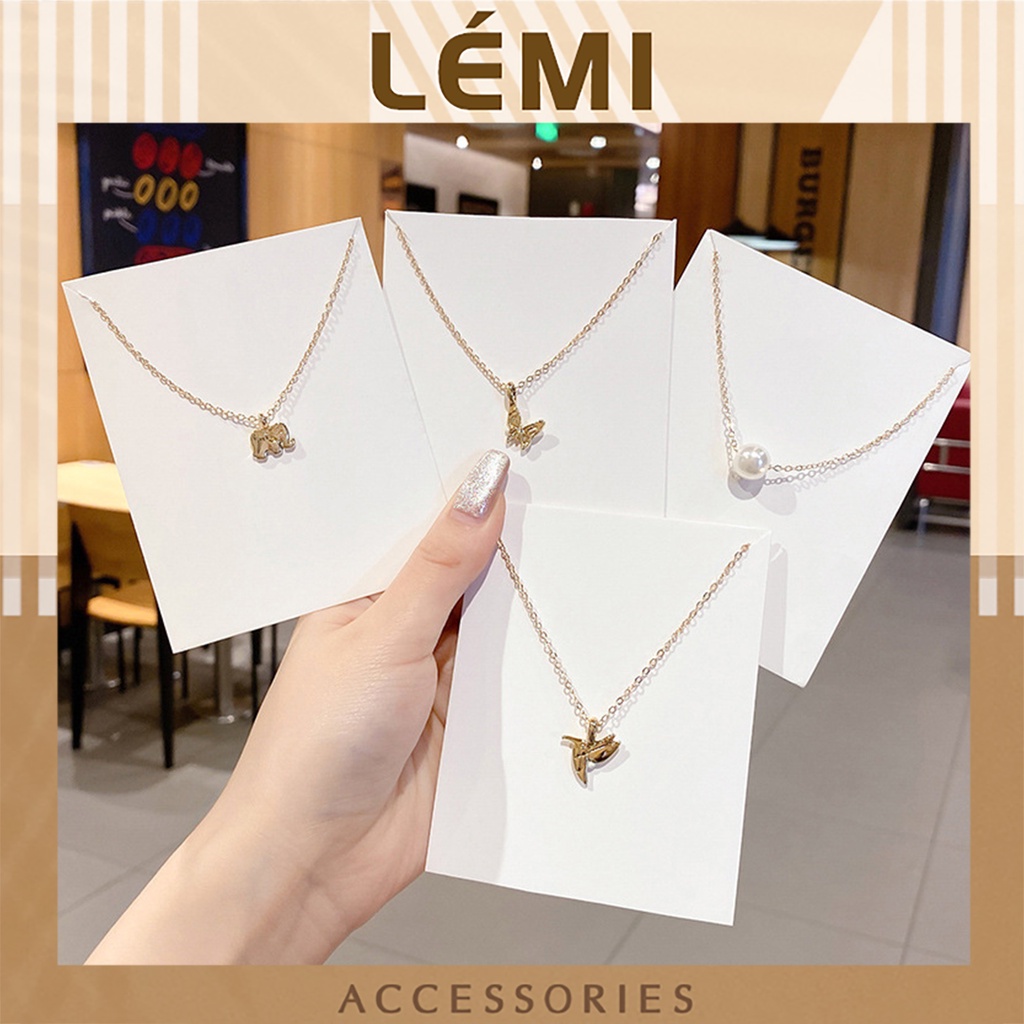 Vòng cổ đơn giản Dây chuyền cá tính hình tròn chiếc lá nhiều mẫu xinh xắn Lémi accessories