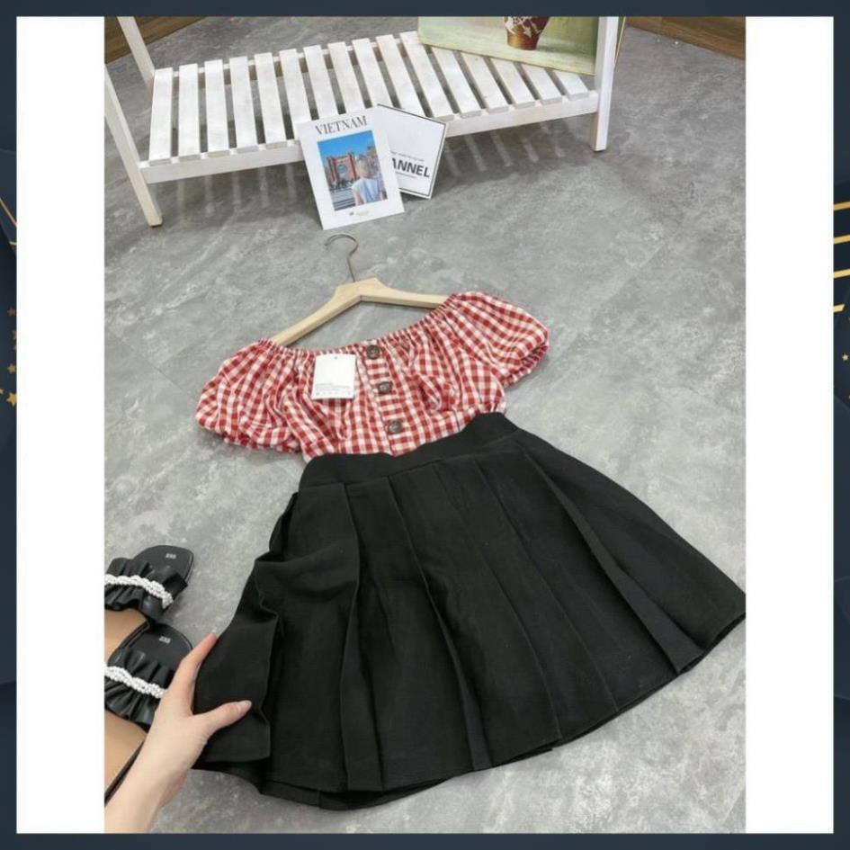 Set Bộ Nữ, Set Chân Váy Xòe Mix Áo Trễ Vai Siêu Xinh Hàng QC Cao Cấp Loại 1 | BigBuy360 - bigbuy360.vn