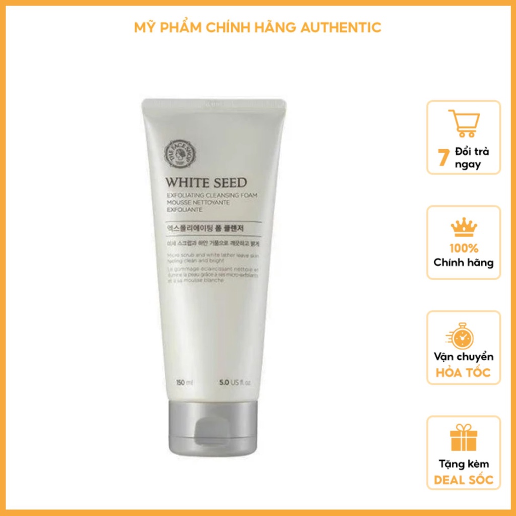 Sữa Rửa Mặt Dưỡng Trắng Da The Face Shop White Seed Exfoliating Cleansing Foam 150ml